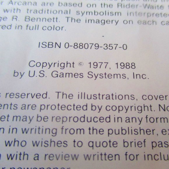 Starter Tarot Deck Vintage 1988 US Games Beginner Tarot - Picture 11 of 11